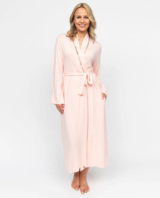 Lace Detail Jersey Robe