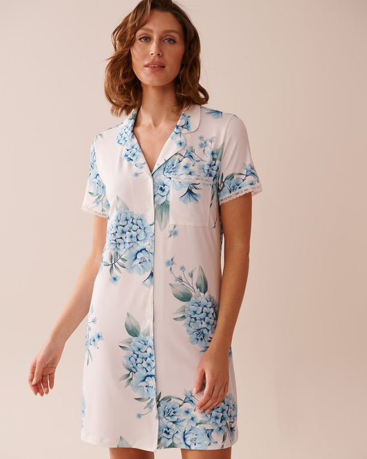 Hydrangea Super Soft Button Down Sleepshirt