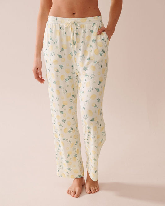 Lemon Print Pajama Pants