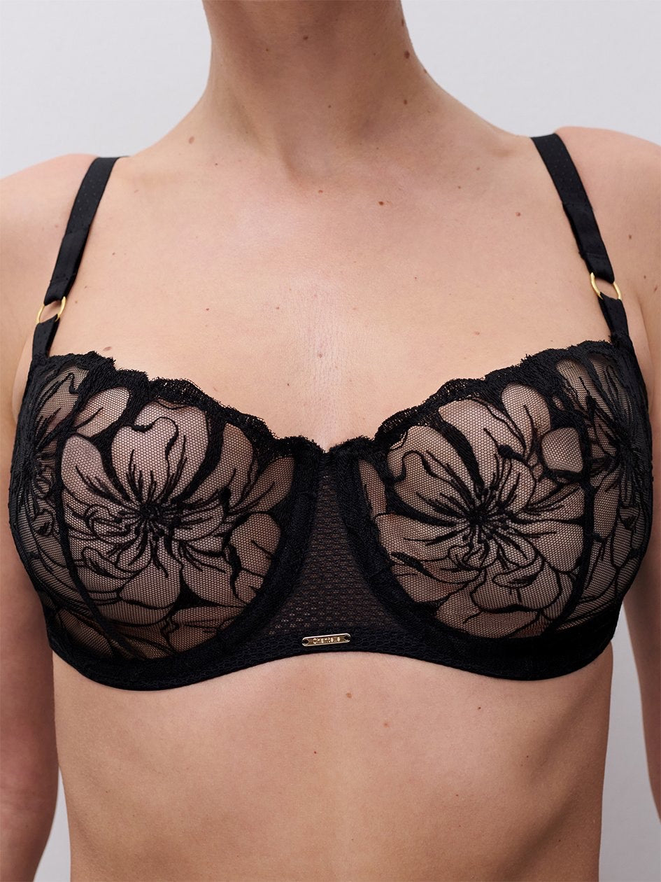 Fleurs Demi Bra - Black